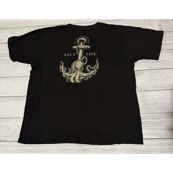 Salt Life Other - Salt Life Black Pirate No Sea Too Rough Graphic Pocket T-Shirt Size 2XL
